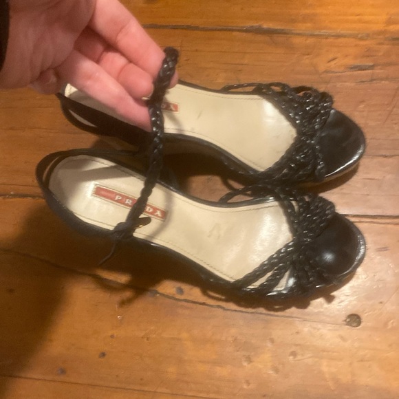 Prada black and cork wedge size 37. - Picture 1 of 9